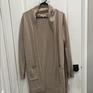 Women's Tan Open Front Cardigan Sweater